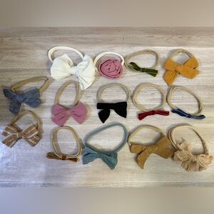 Bundle Of Baby Girl Nylon Headband Bows | Multiple Colors & Styles